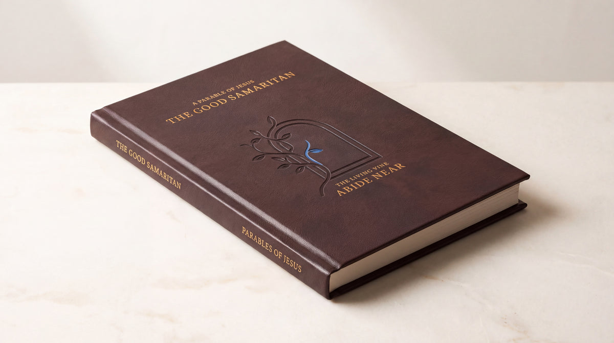 The Good Samaritan hardcover photographed in use