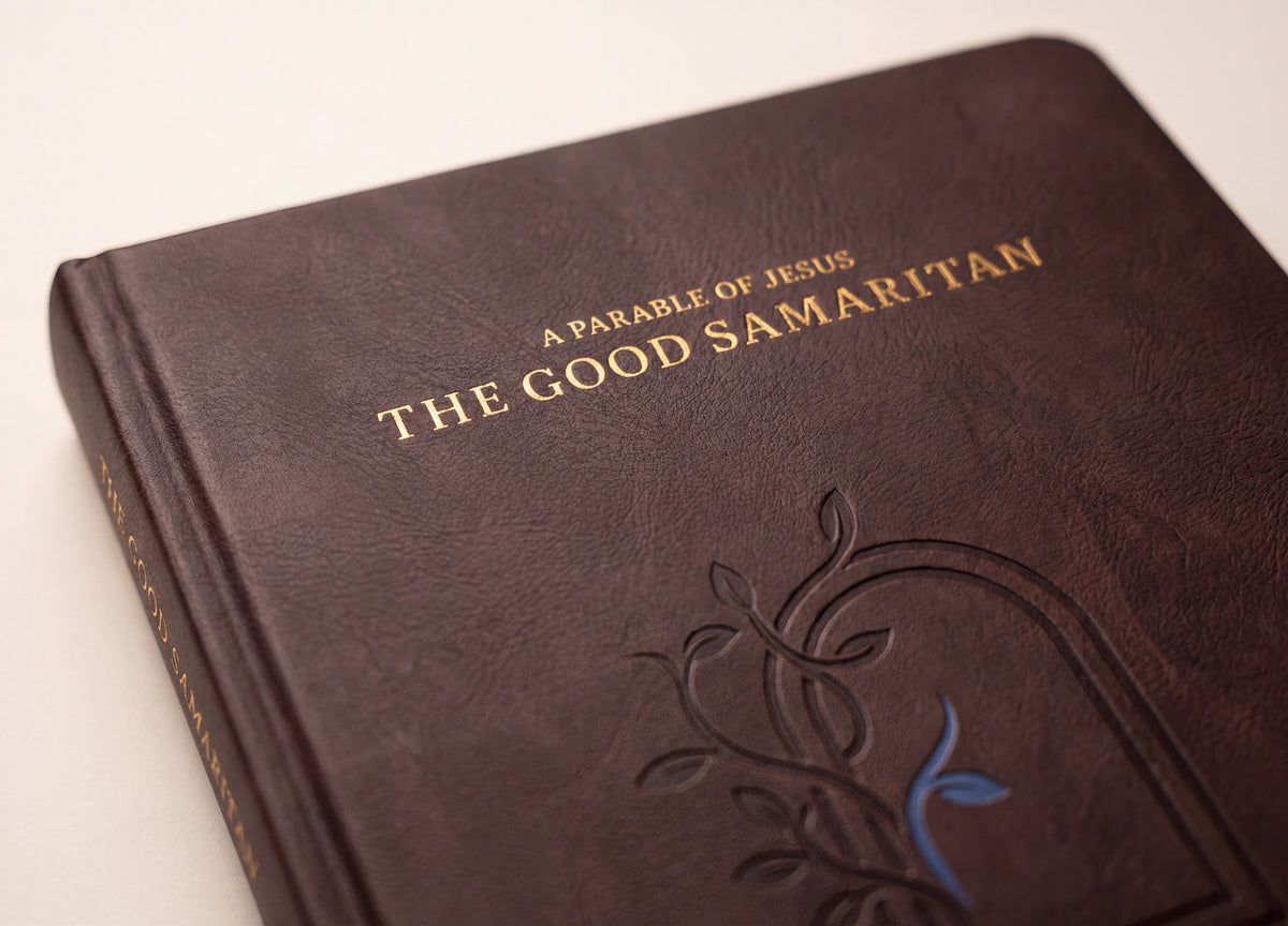 The Good Samaritan hardcover photographed in use