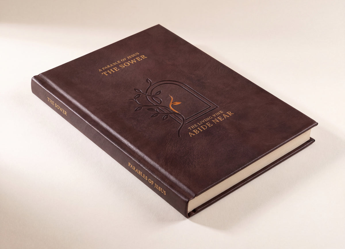 The Sower hardcover photographed in use