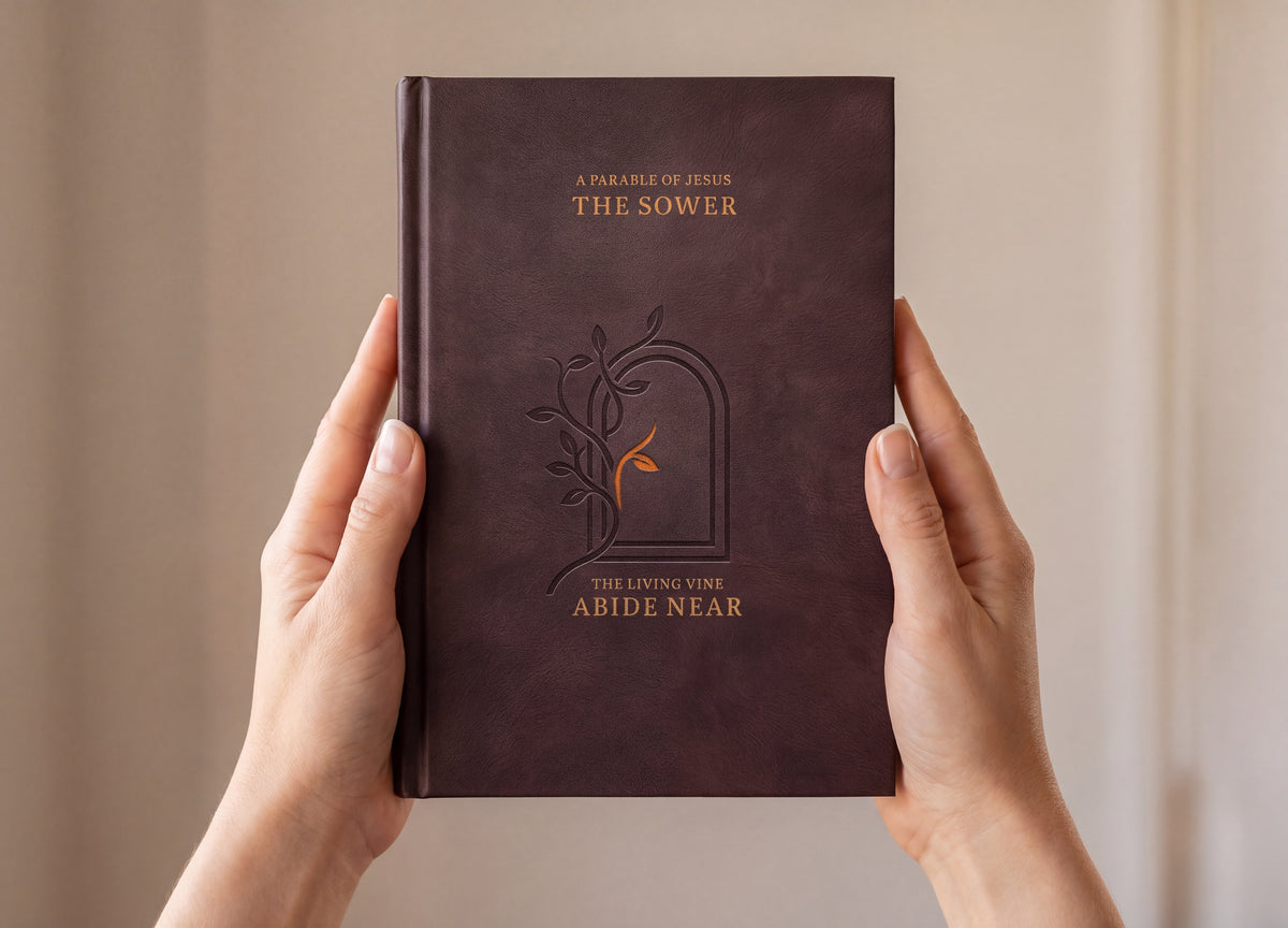 The Sower hardcover photographed in use