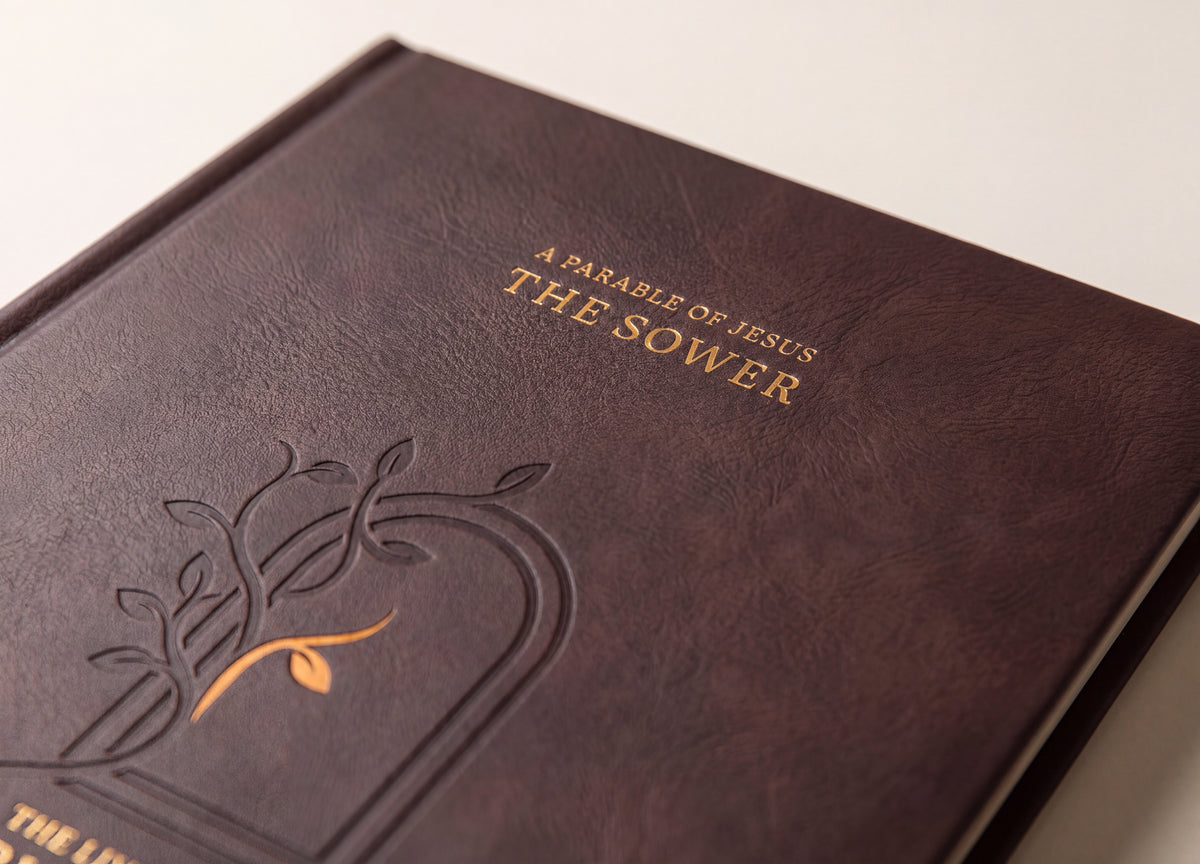 The Sower hardcover photographed in use